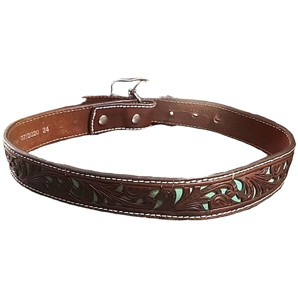 Nocona boys western leather belt size 24